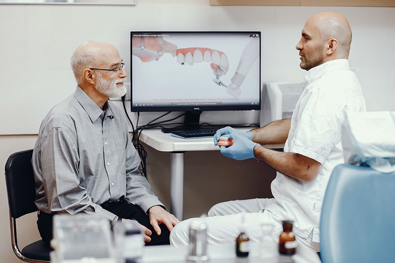 Illustrative example of dental implant for elderly from Google Search