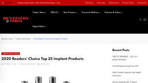 2020 Readers' Choice Top 25 Implant Products - Dentistry Today - best dental implants brand