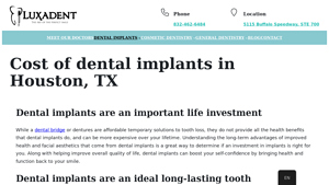 Dental Implants Cost at Luxadent Houston - cheapest dental implants in houston