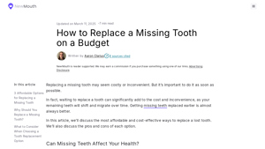 3 Most Affordable Ways to Replace a Missing Tooth - NewMouth - cheaper alternative to dental implants